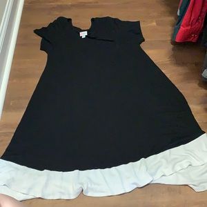 Black Carly Dress w/ white band